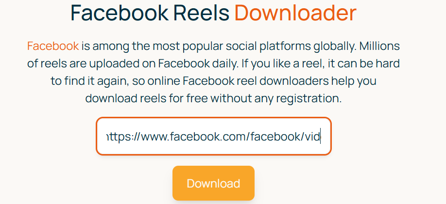 paste url in facebook reel downloader
